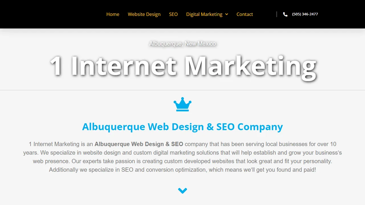 Screenshot of 1 Internet Marketing - Web Design & SEO