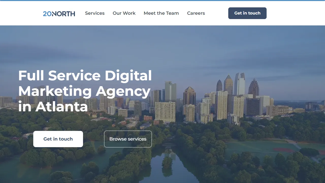 Screenshot of 20North Marketing