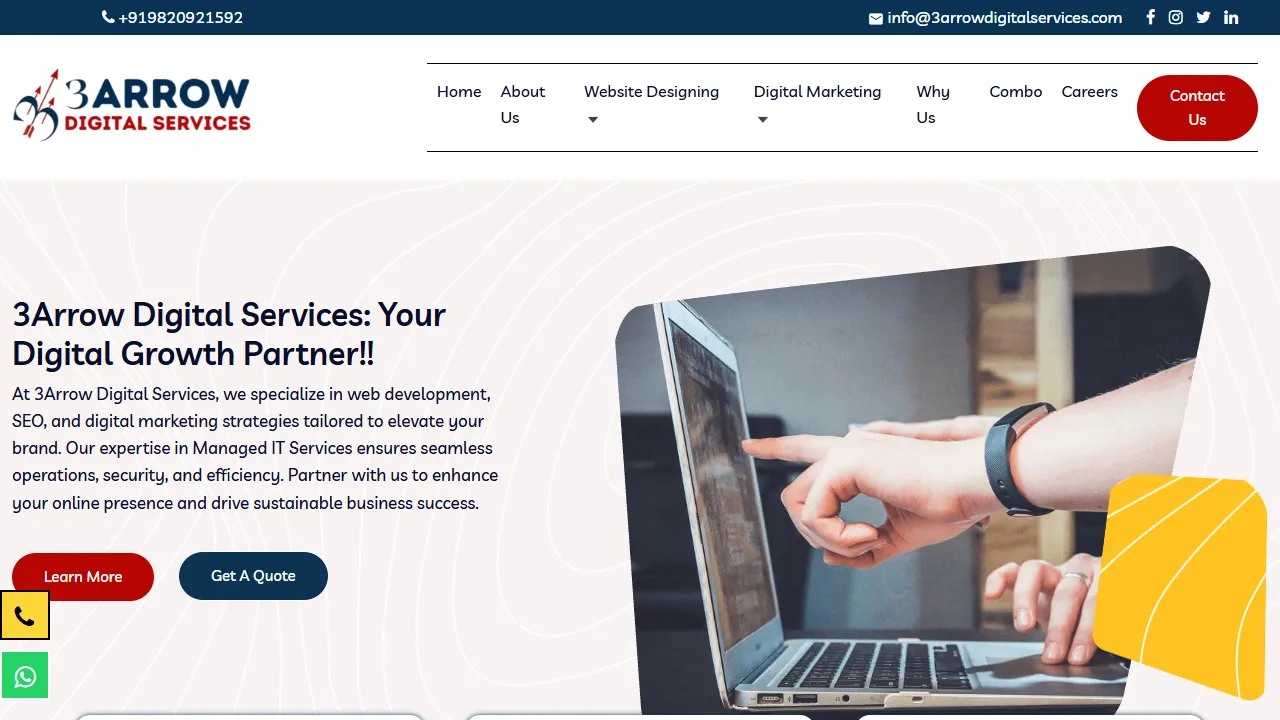 Screenshot of 3 Arrow Digital Services-Digital Marketing Company Mumbai (SEO, PPC, Google Ads, Meta Ads, Social Media Marketing )E-Commerce