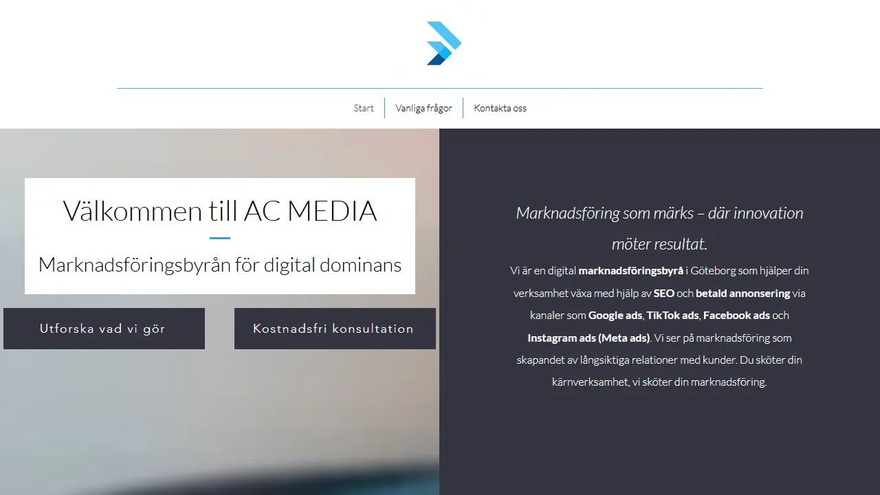 Screenshot of AC Media - Digital Marknadsföringsbyrå Göteborg
