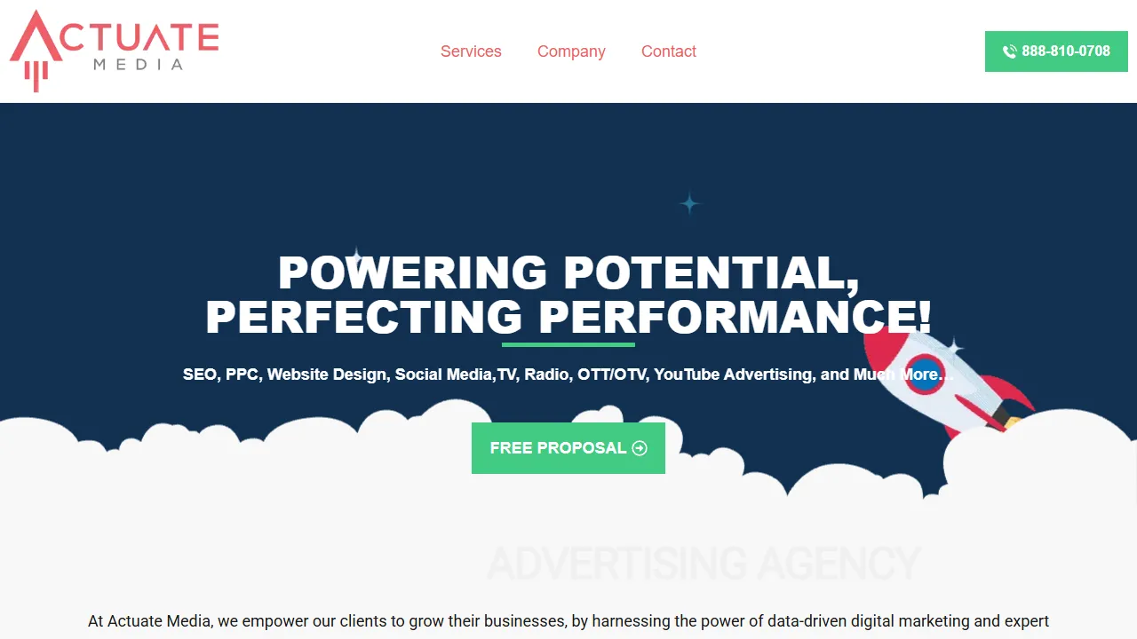 Screenshot of Actuate Media