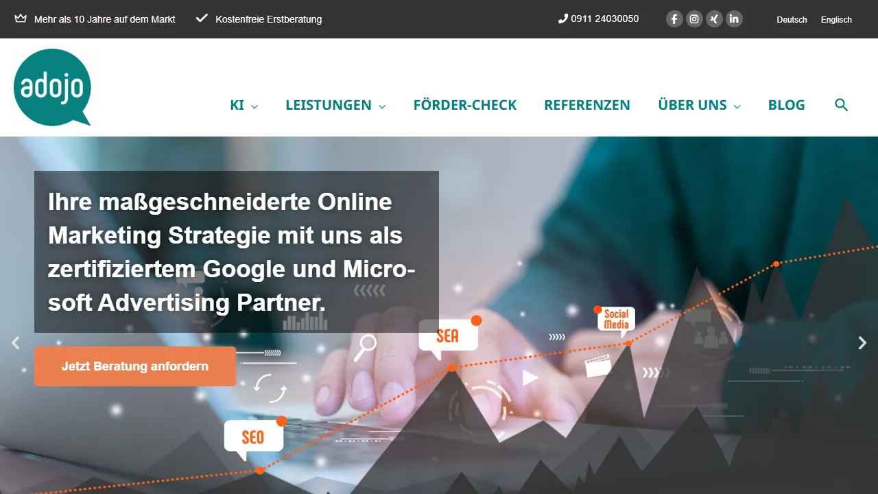 Screenshot of adojo GmbH