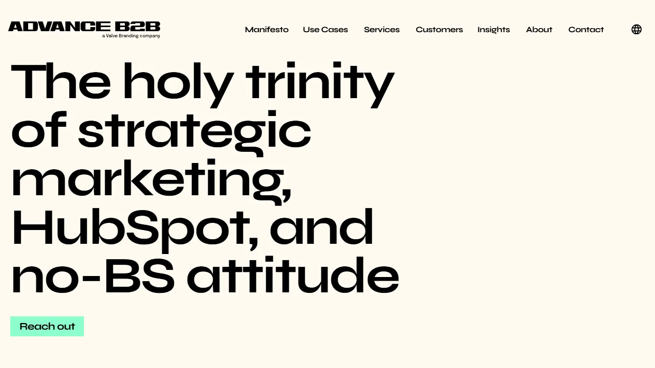 Screenshot of Advance B2B