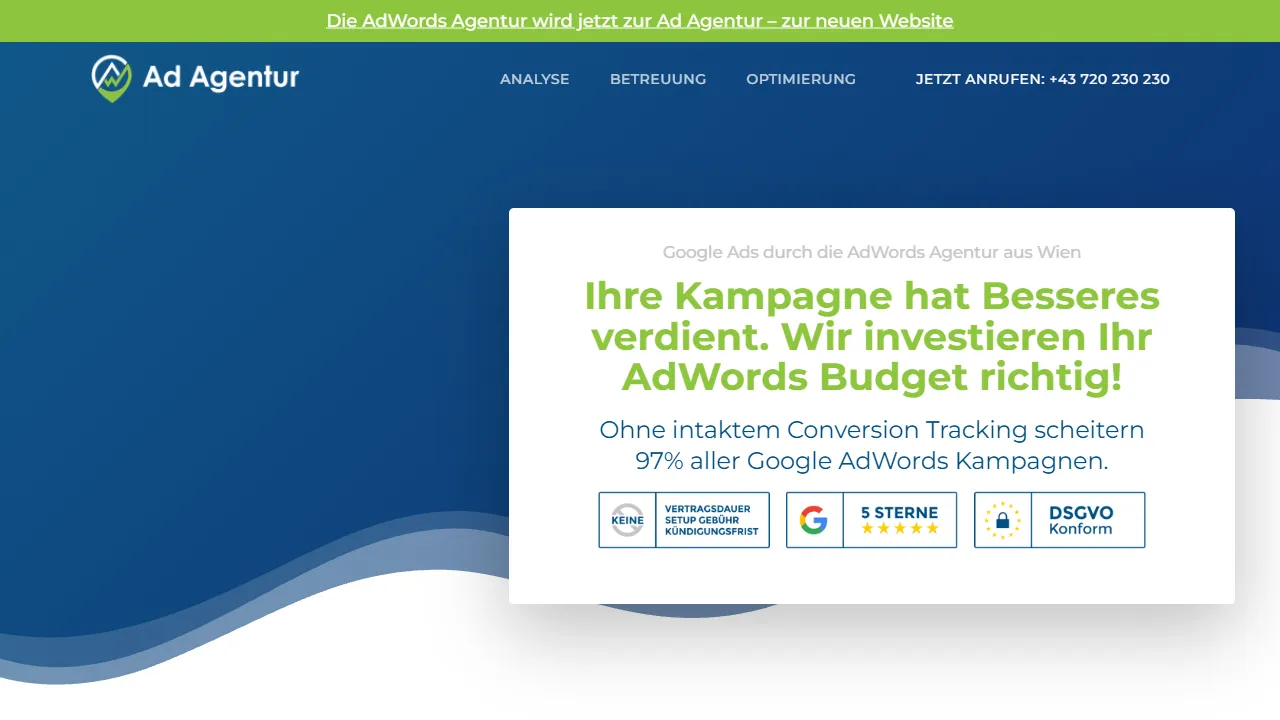 Screenshot of AdWords Agentur GmbH