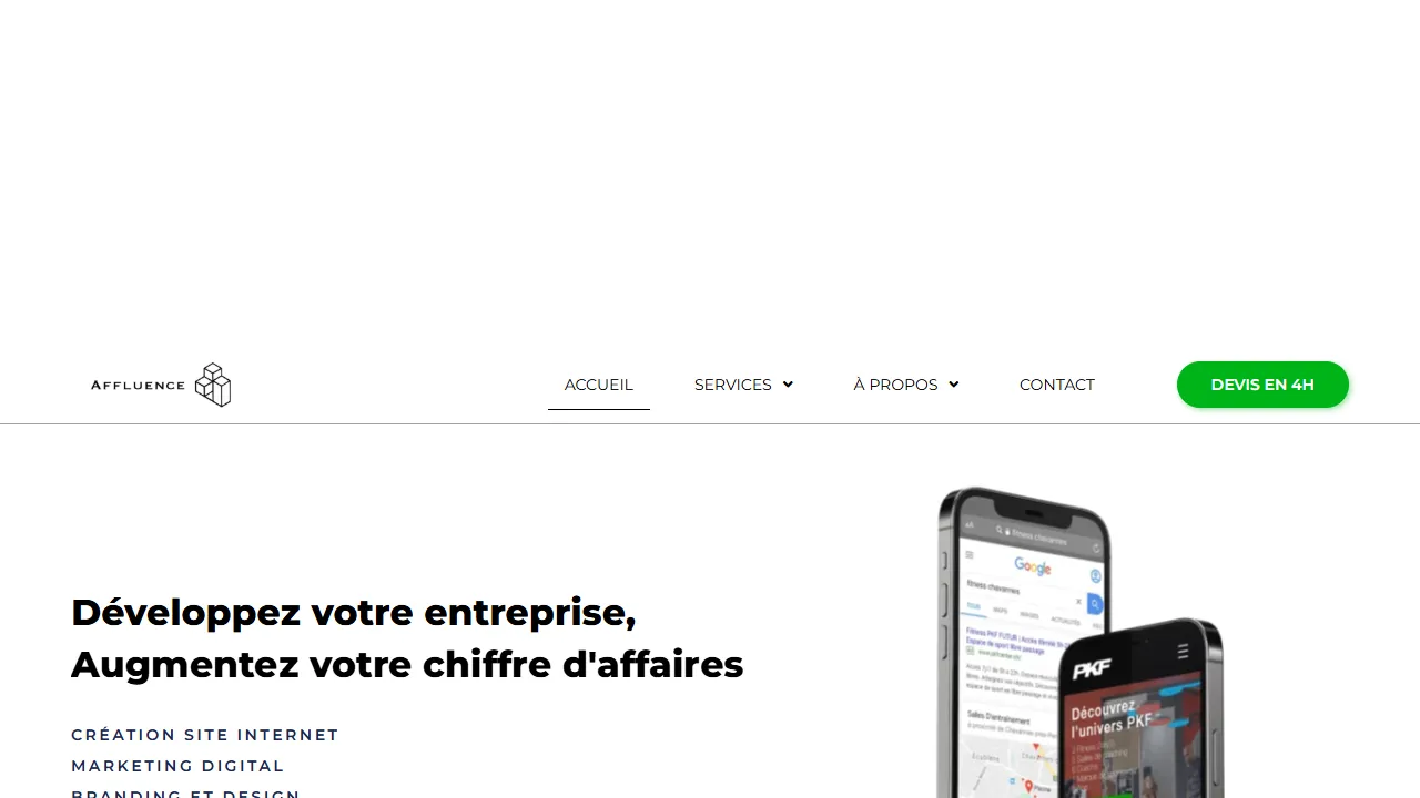 Screenshot of Affluence | Agence de communication Genève