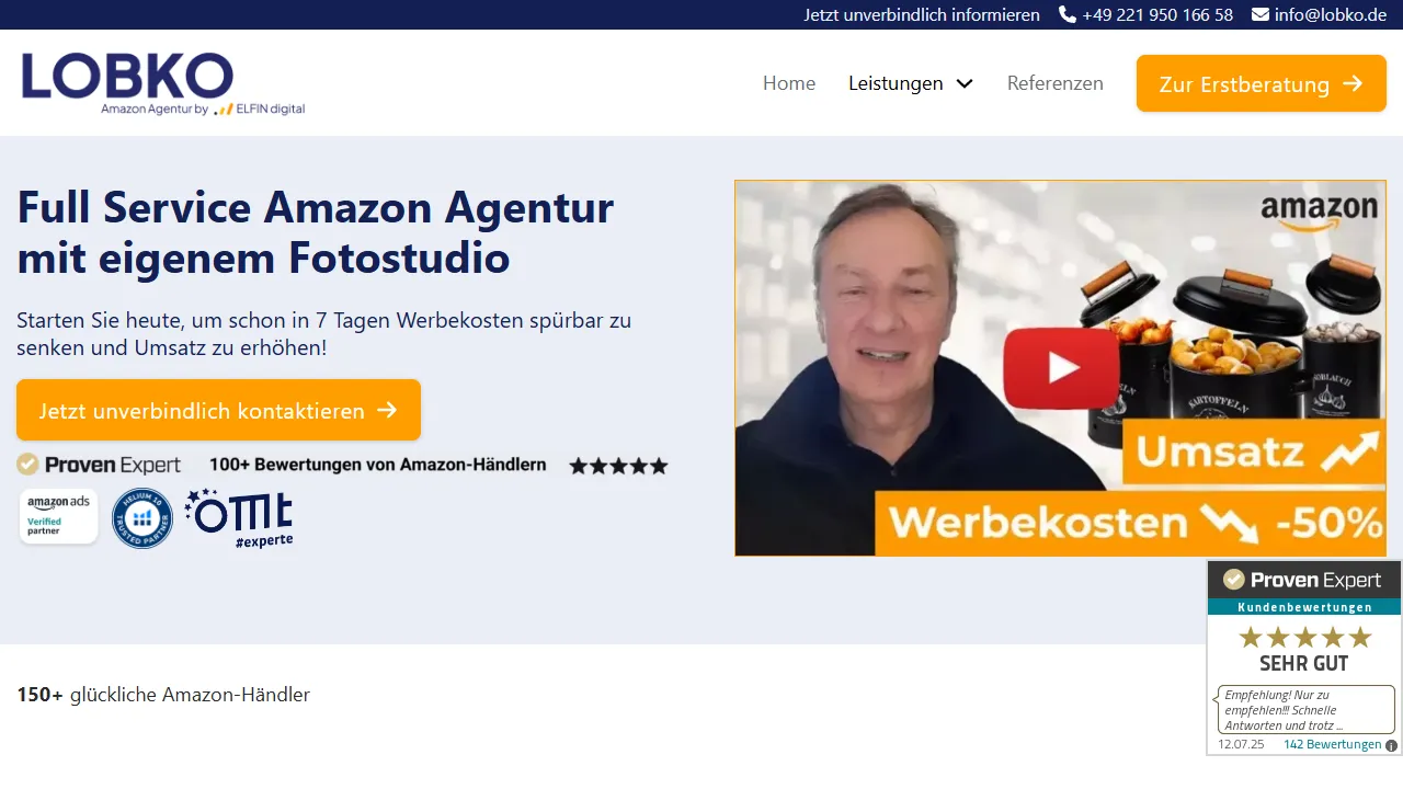 Screenshot of Affordable full-service Amazon agency, also for OTTO & Zalando - Daniil Lobko