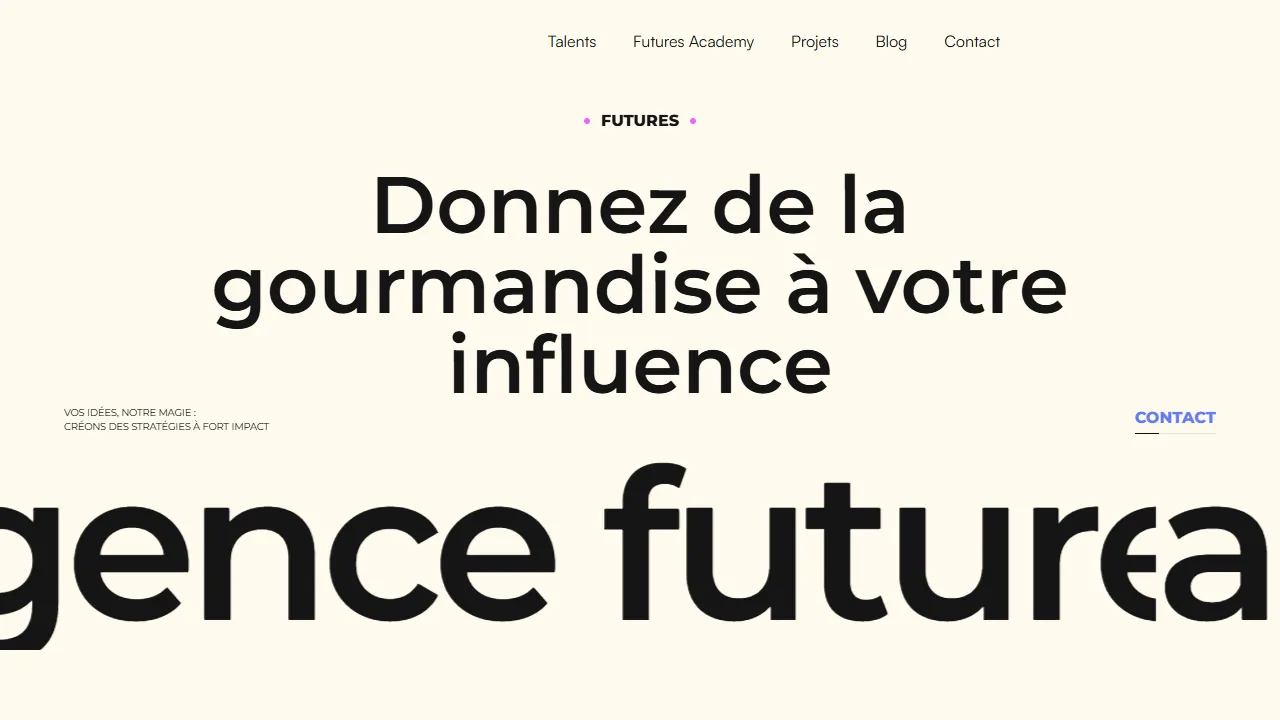Screenshot of Agence Futures
