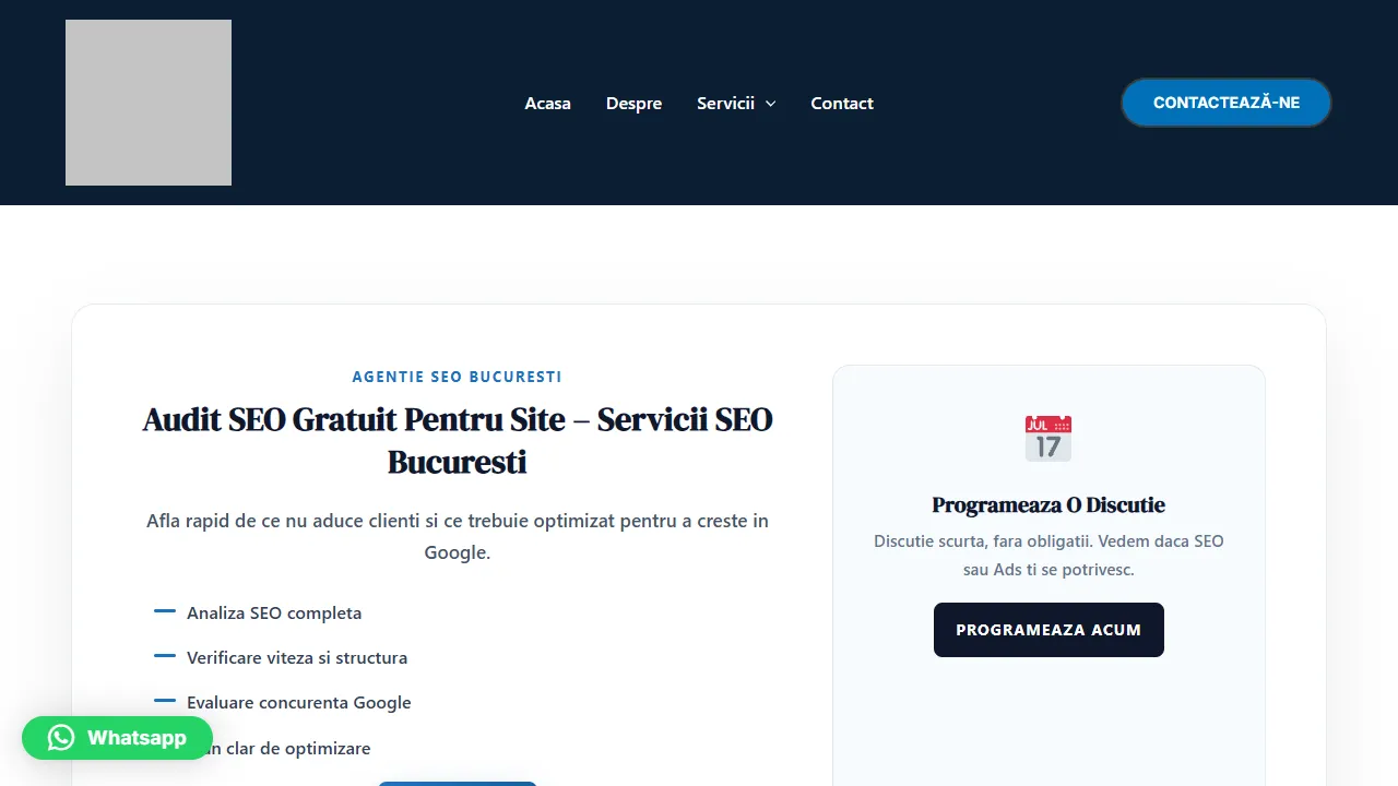 Screenshot of Agentie SEO Bucuresti