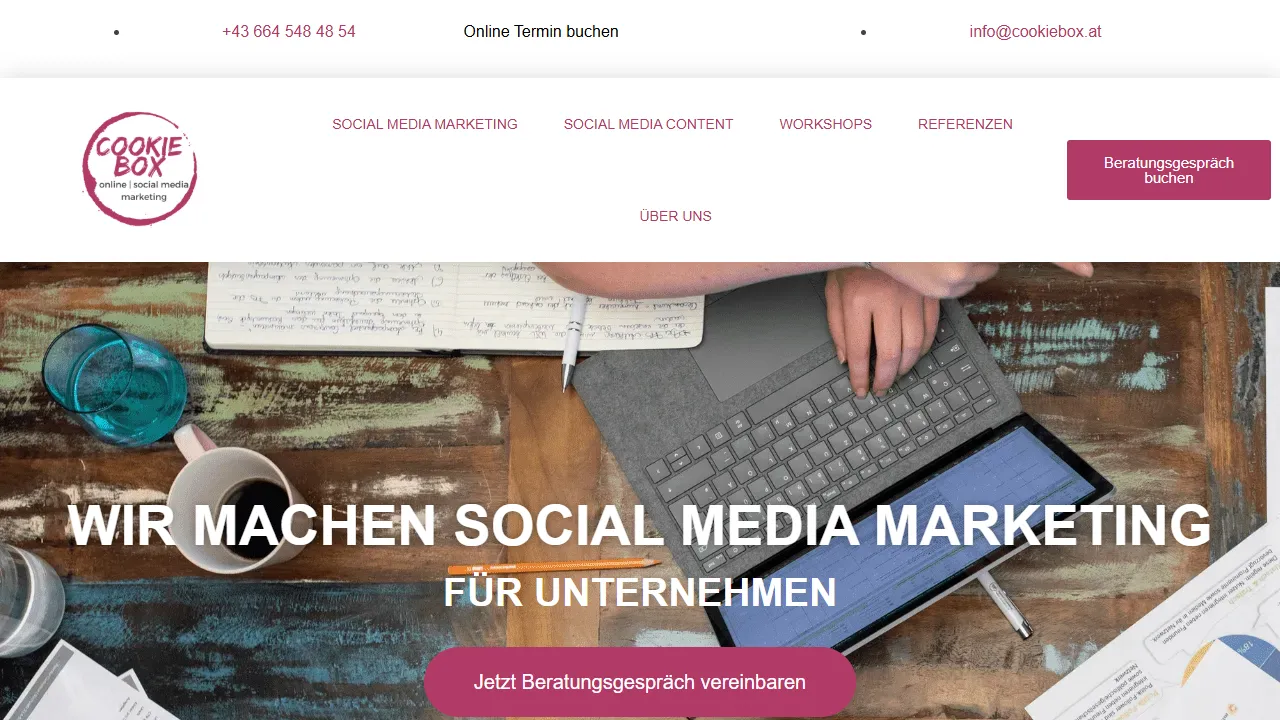 Screenshot of Agentur Cookiebox