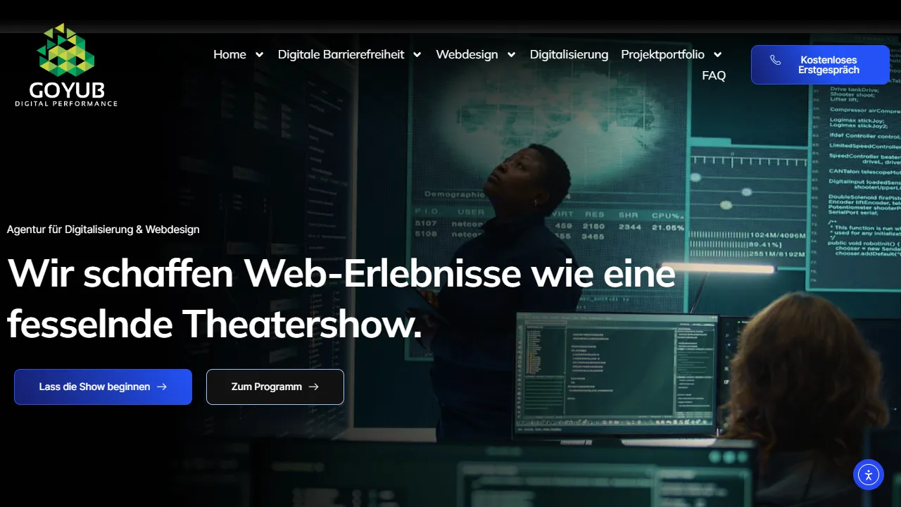 Screenshot of Agentur für Webdesign & Digitalisierung | Goyub Digital Performance