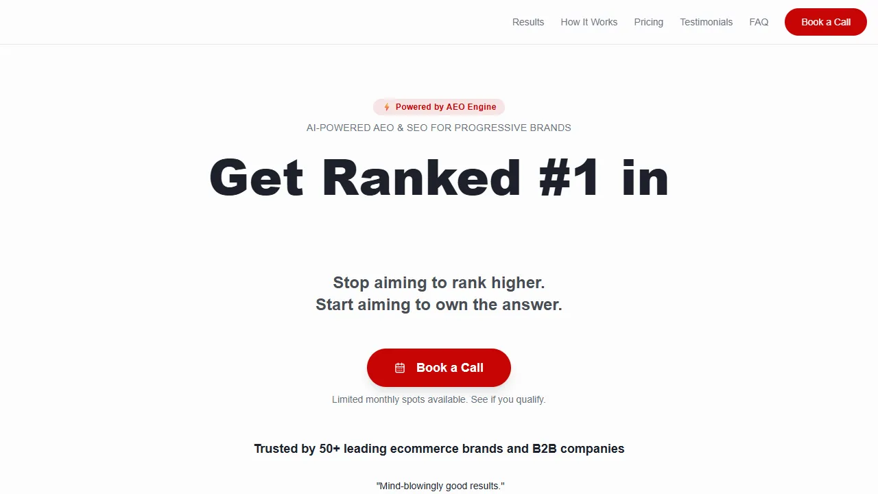 Screenshot of AH Media SEO & AEO Agency