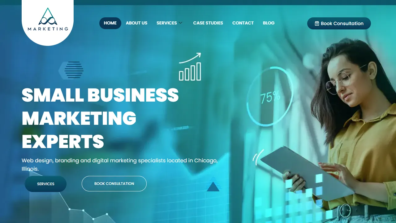 Screenshot of Allevi8 Marketing