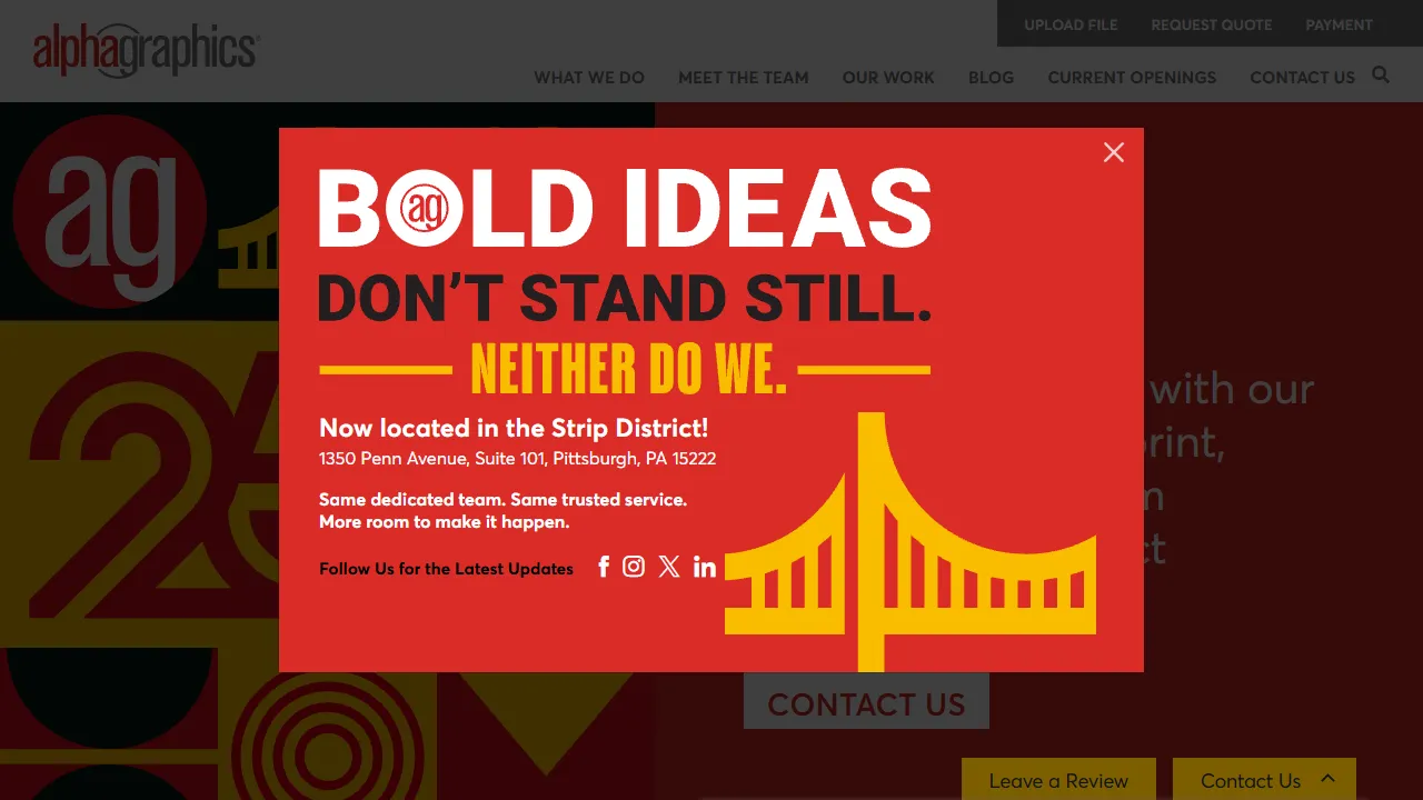 Screenshot of AlphaGraphics Pittsburgh