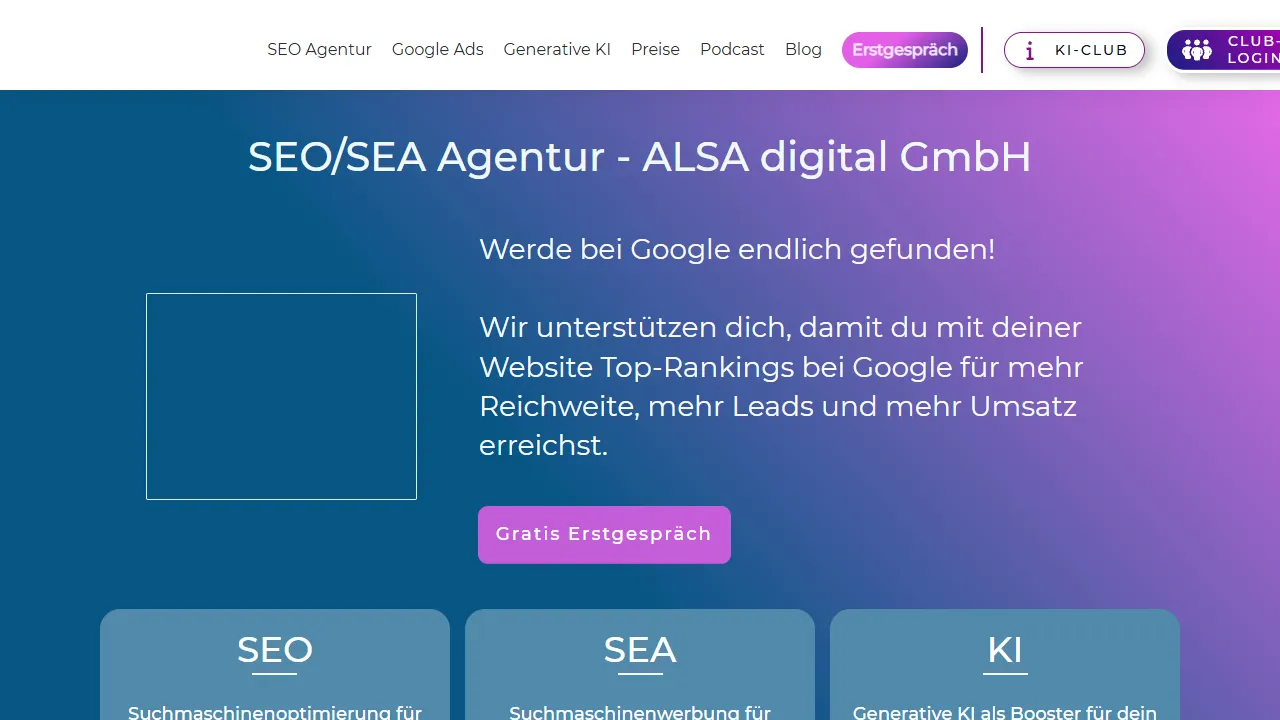 Screenshot of ALSA digital GmbH
