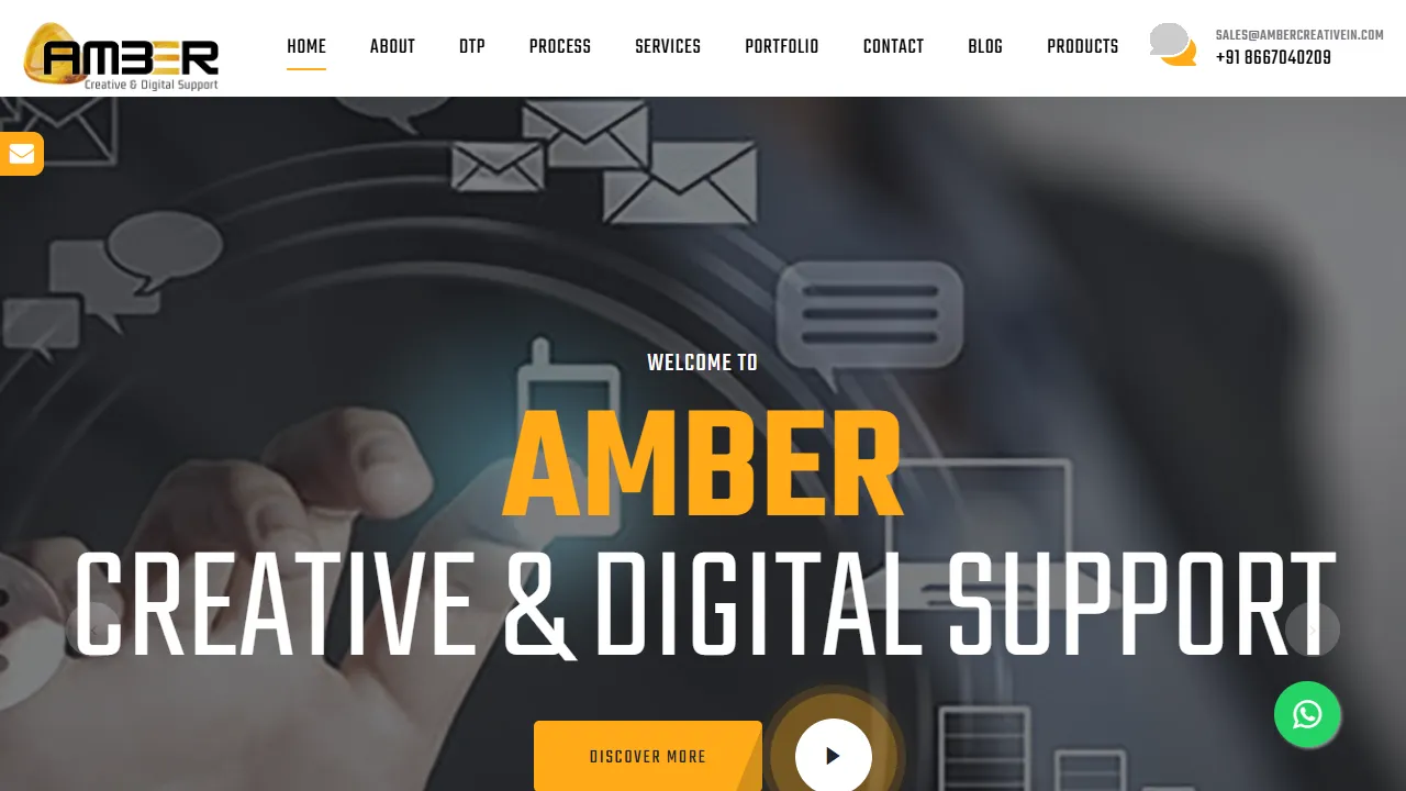 Screenshot of Amber Creative & Digital Support