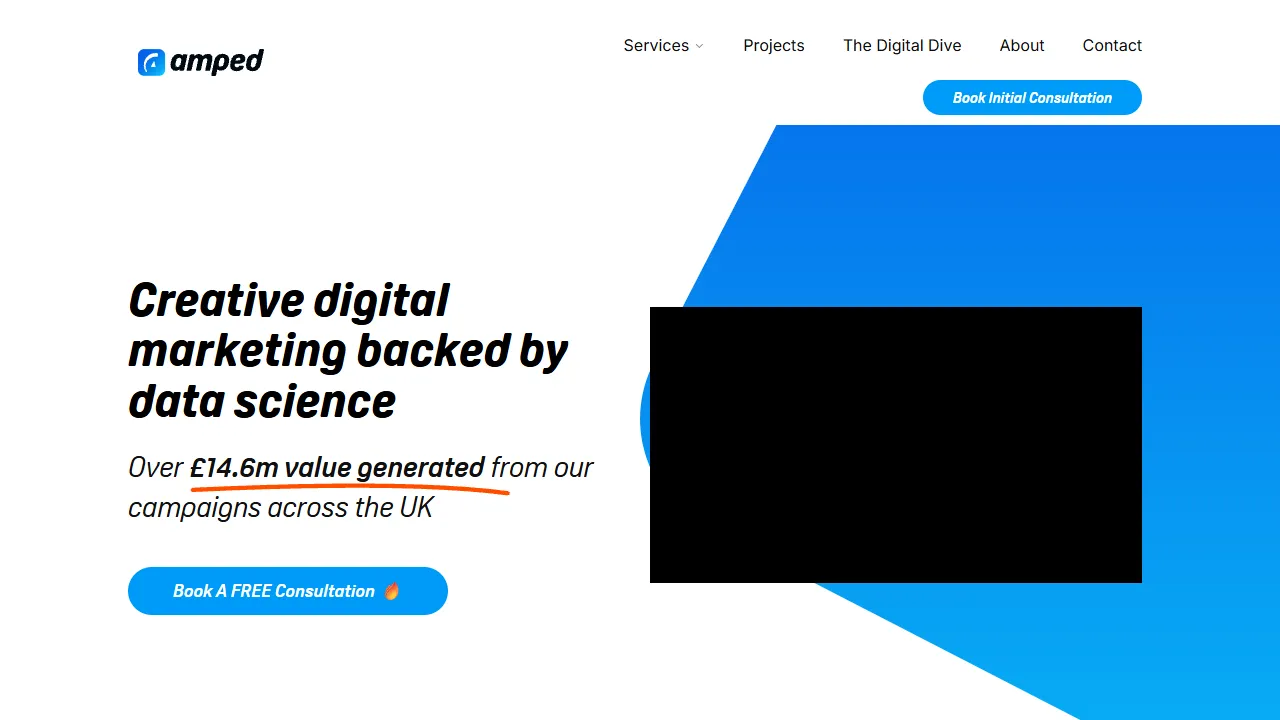 Screenshot of Amped Digital Marketing