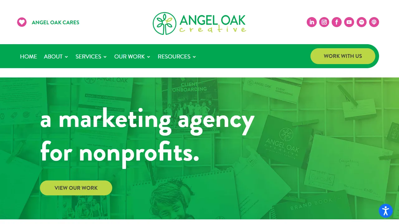 Screenshot of Angel Oak Creative