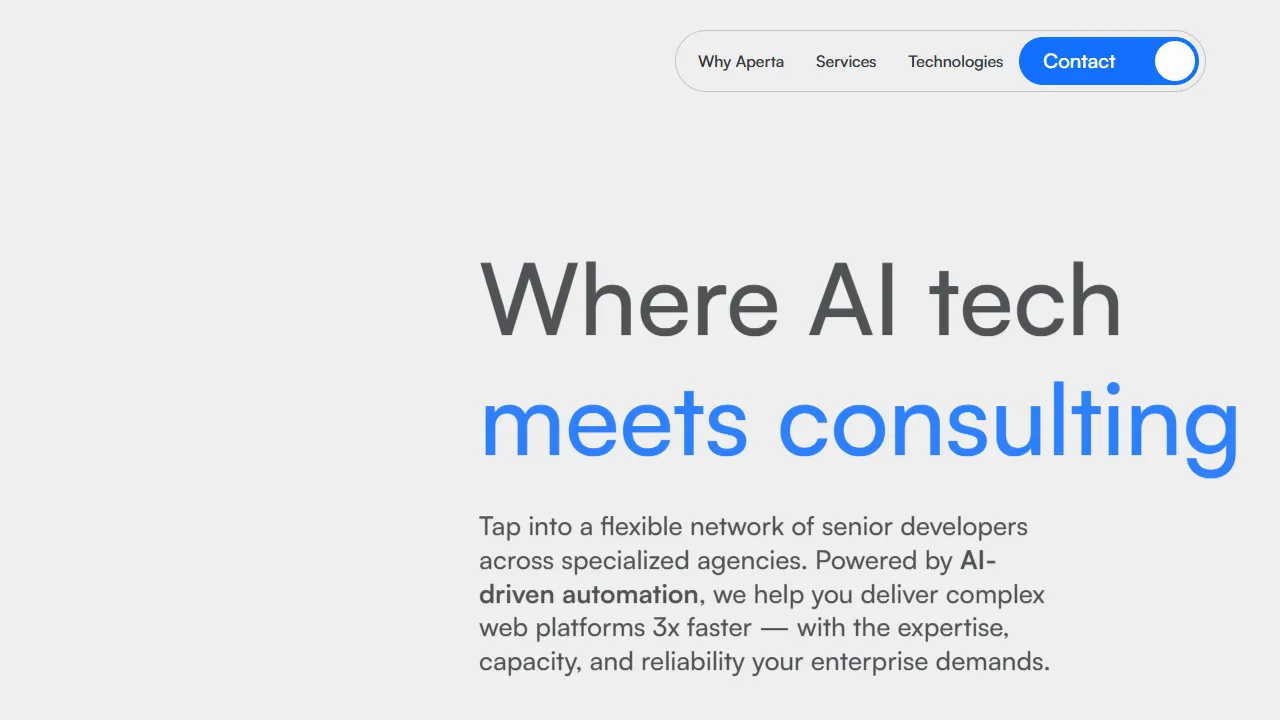 Screenshot of Aperta Agency