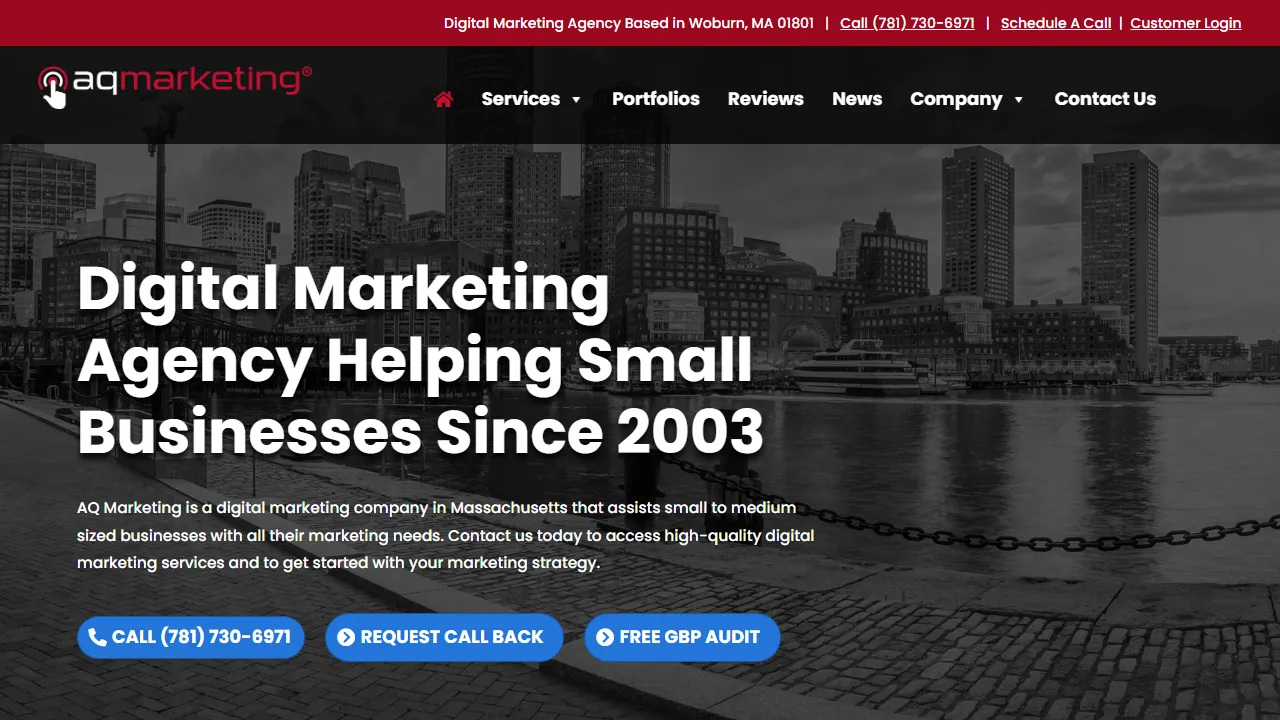 Screenshot of AQ Marketing, Inc.