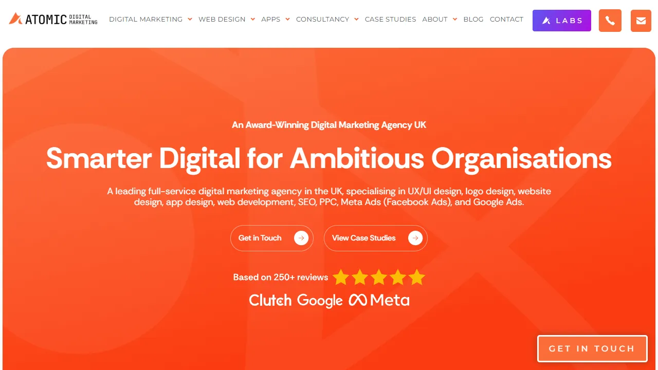Screenshot of Atomic Digital Marketing