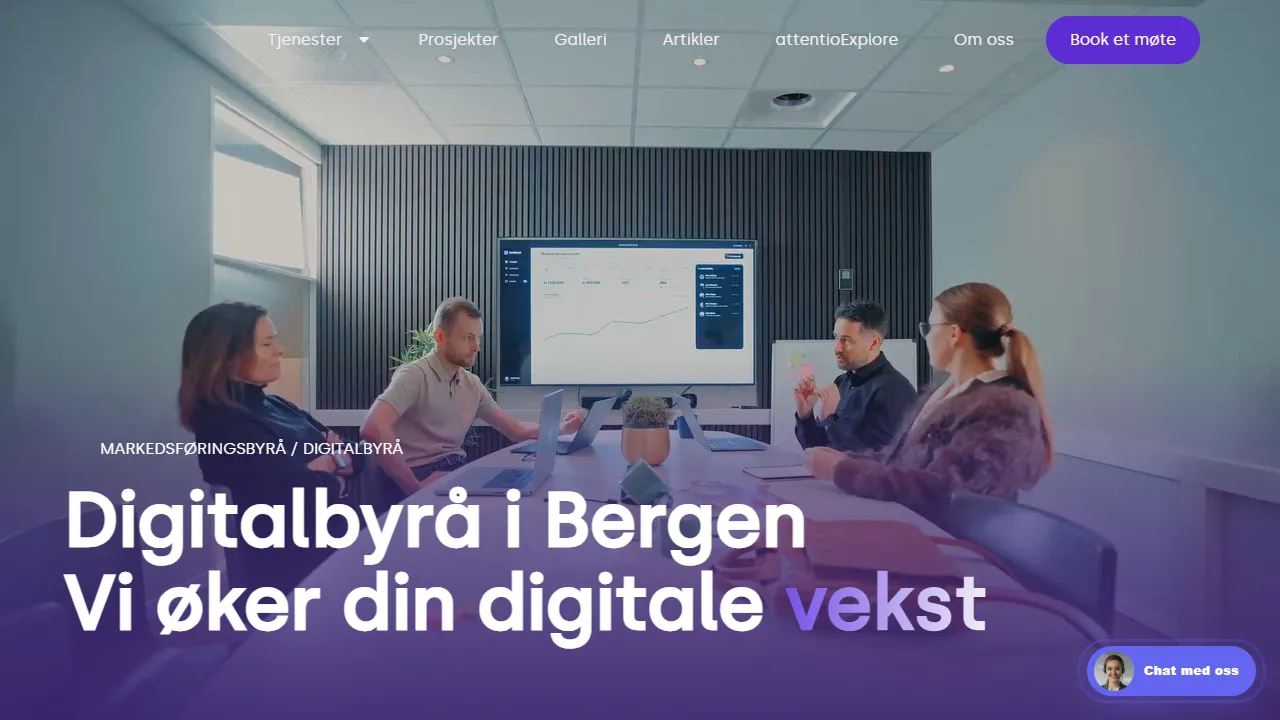 Screenshot of attentio - Digitalt byrå Bergen