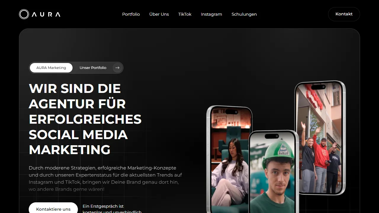 Screenshot of AURA Marketing UG