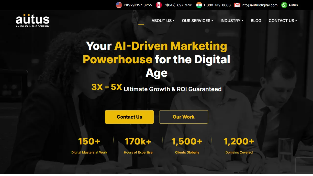 Screenshot of Autus Digital Agency San Jose