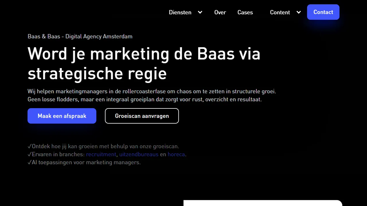Screenshot of Baas & Baas - Digital Agency Amsterdam