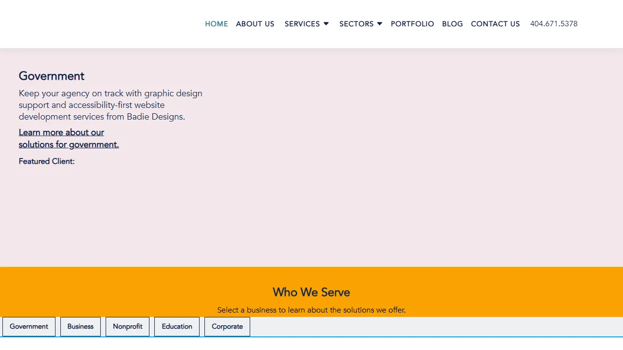 Screenshot of Badie Designs LLC