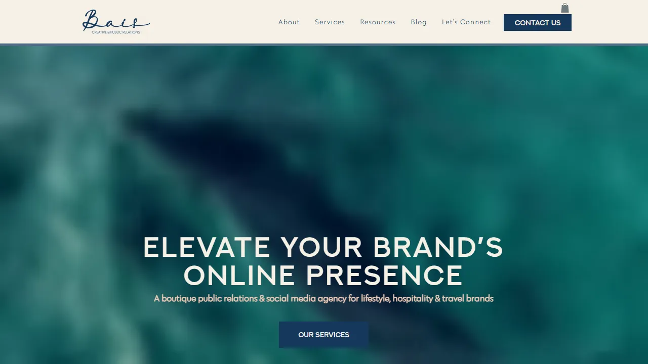 Screenshot of Bais Creative & Public Relations