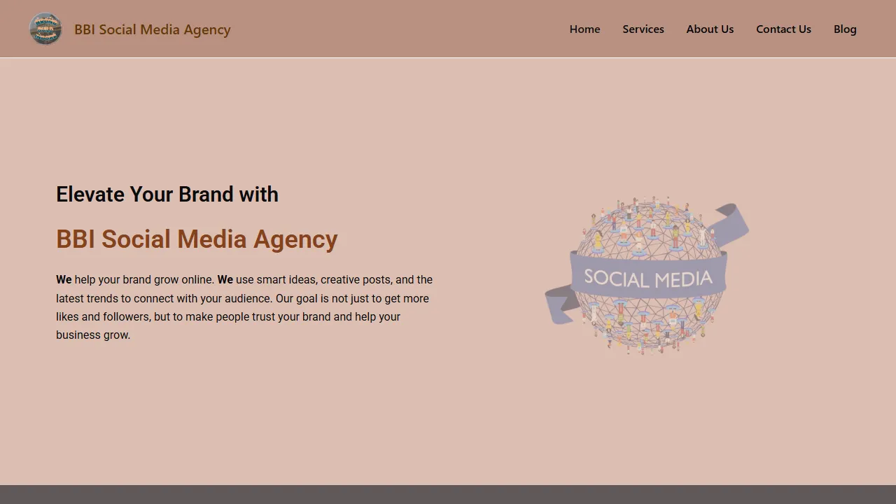 Screenshot of BBI Social Media Agency