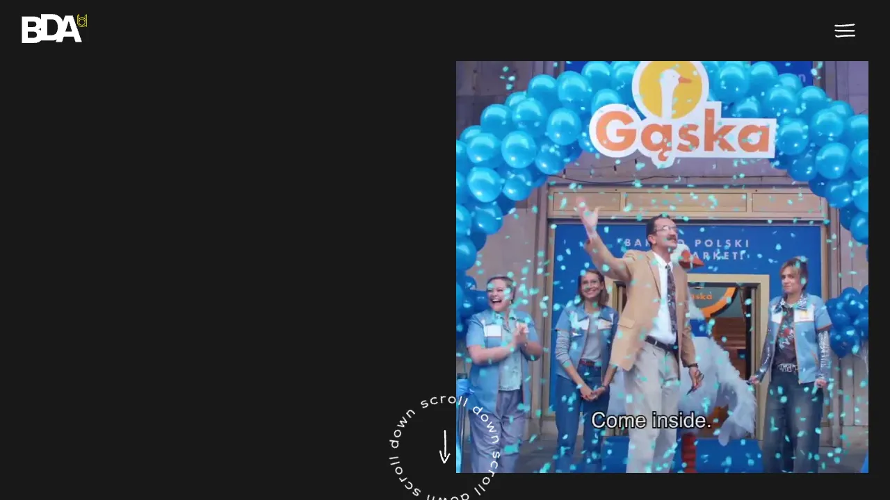 Screenshot of BDA Creative