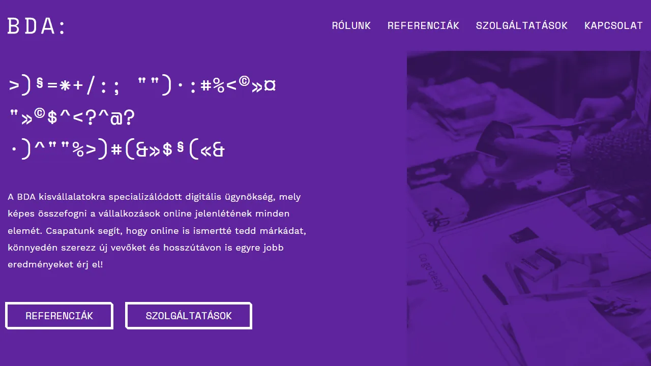 Screenshot of BDA: Digitális Ügynökség - marketing kisvállalatoknak - BDA Kft.