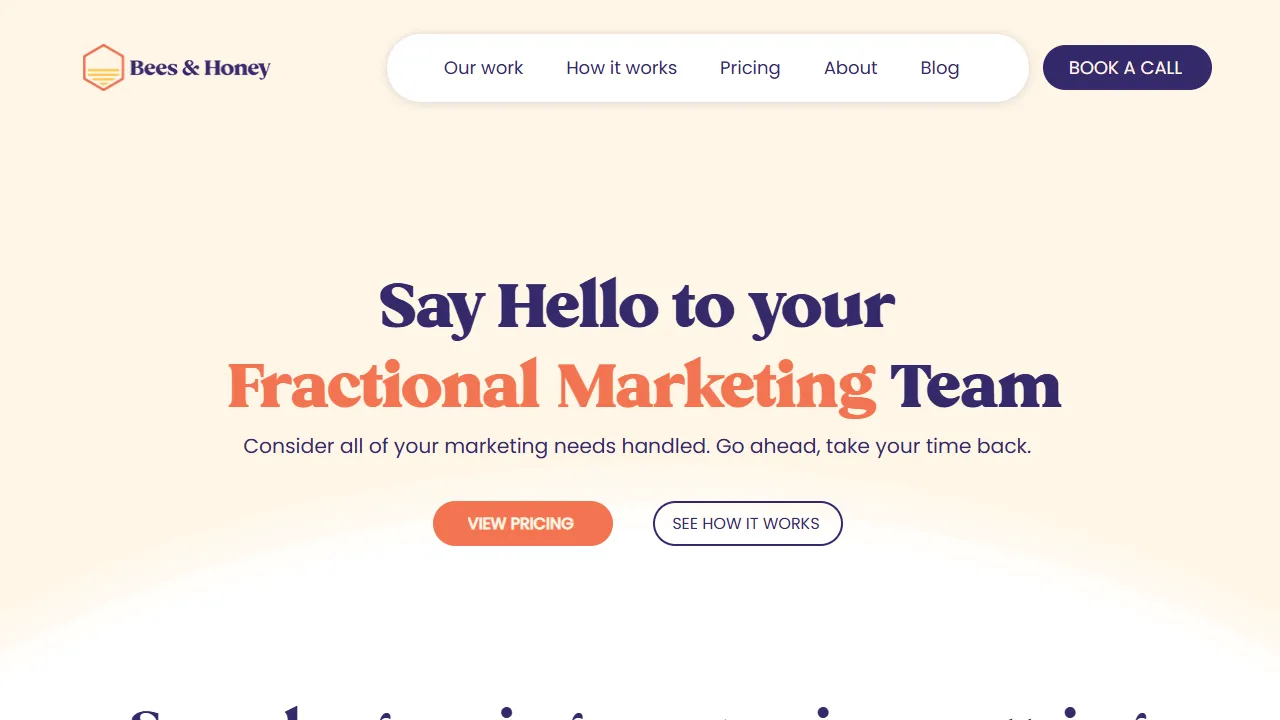 Screenshot of Bees and Honey Creative