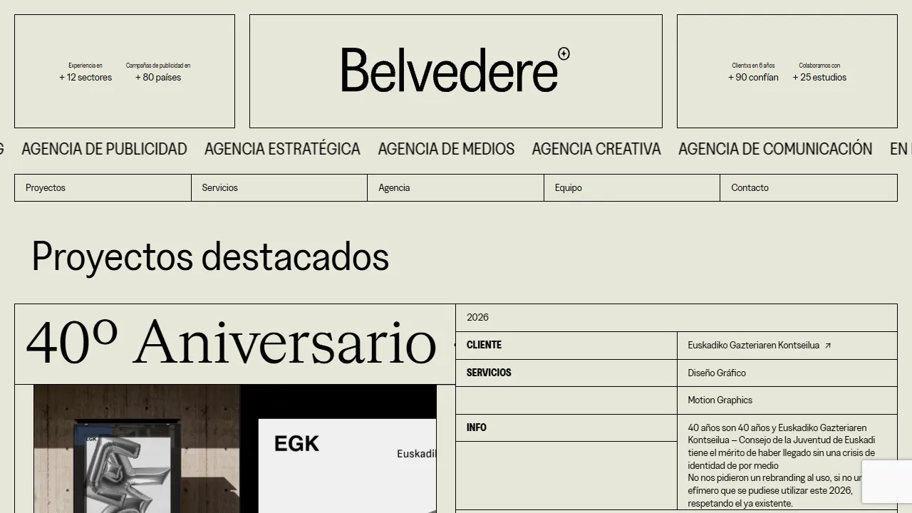 Screenshot of Belvedere Agency
