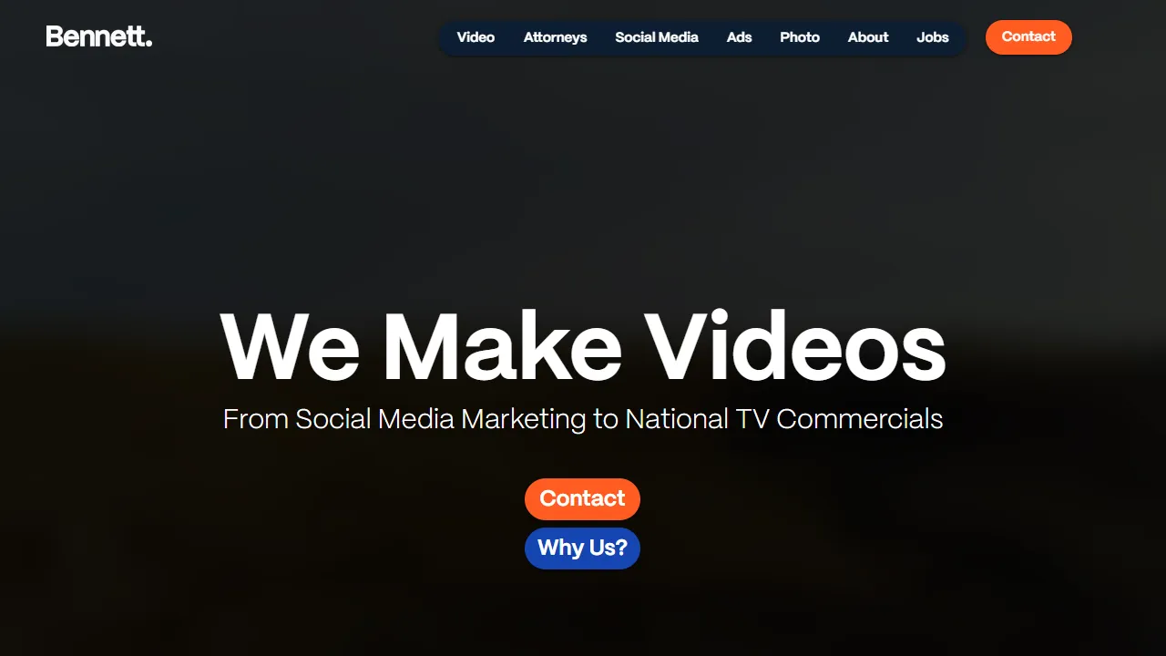 Screenshot of Bennett Creative Video Production