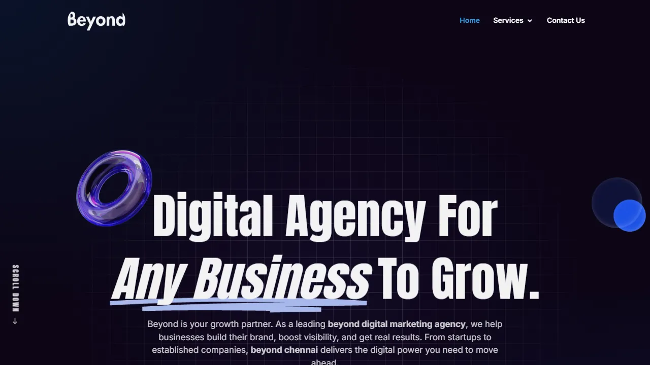 Screenshot of Beyond Digital Agency