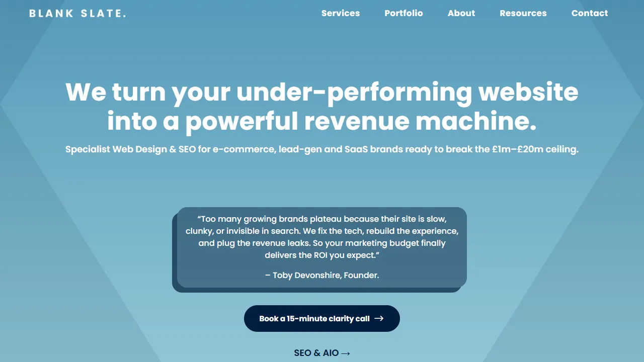 Screenshot of Blank Slate Digital
