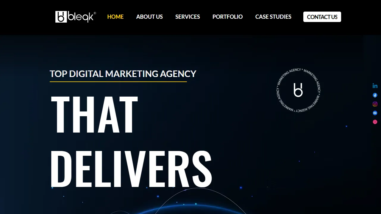 Screenshot of Bleqk Media Marketing Agency