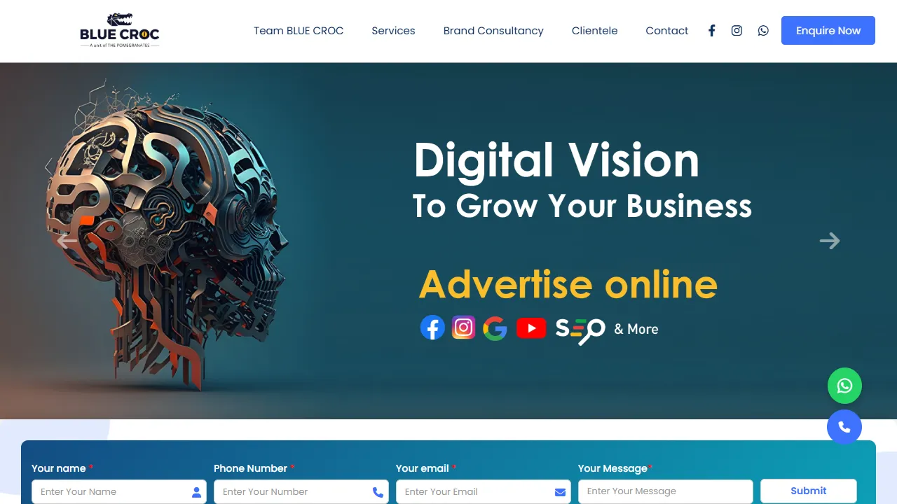 Screenshot of Blue Croc Advertising