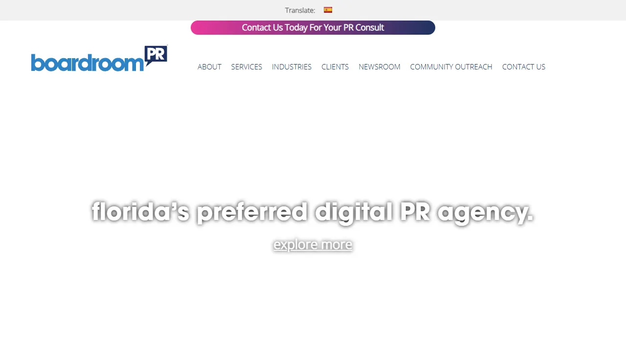 Screenshot of BoardroomPR