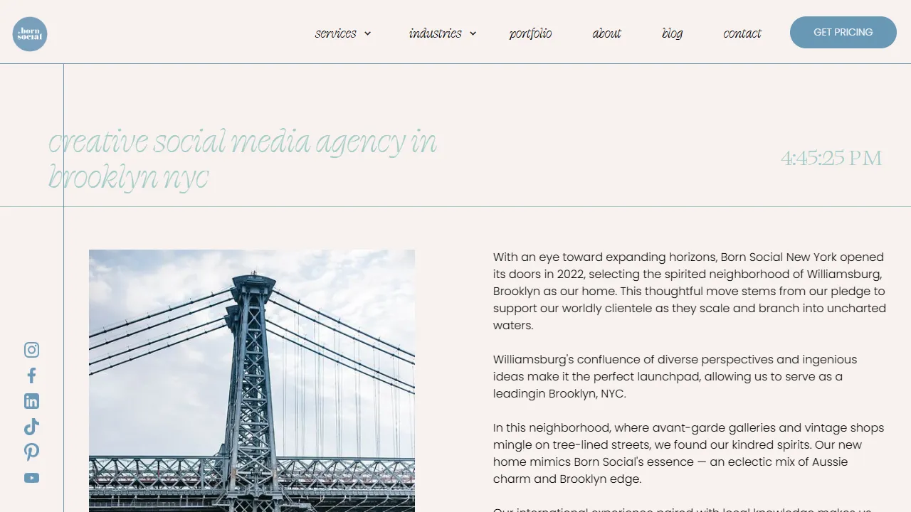 Screenshot of Born Social