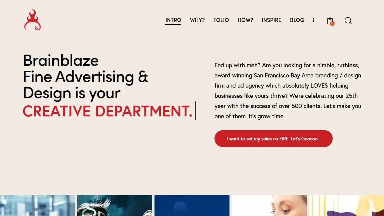 Screenshot of Brainblaze : Advertising + Web + Design