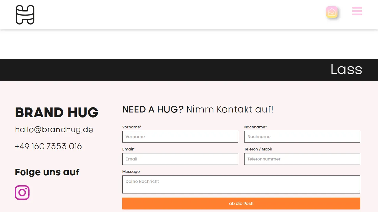 Screenshot of Brand Hug