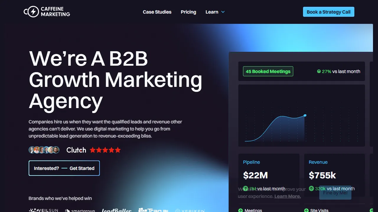 Screenshot of Caffeine Marketing