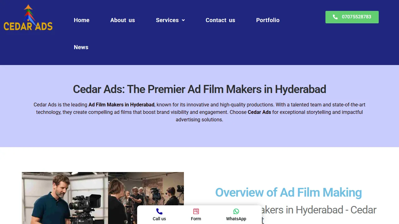 Screenshot of Cedar Ads | Ad Film Makers in Hyderabad | Corporate Video Makers | Digital Marketing Agency in Hyderabad | Advertising & SEO