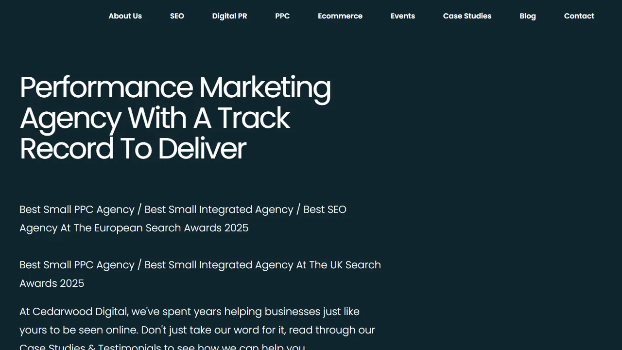 Screenshot of Cedarwood Digital