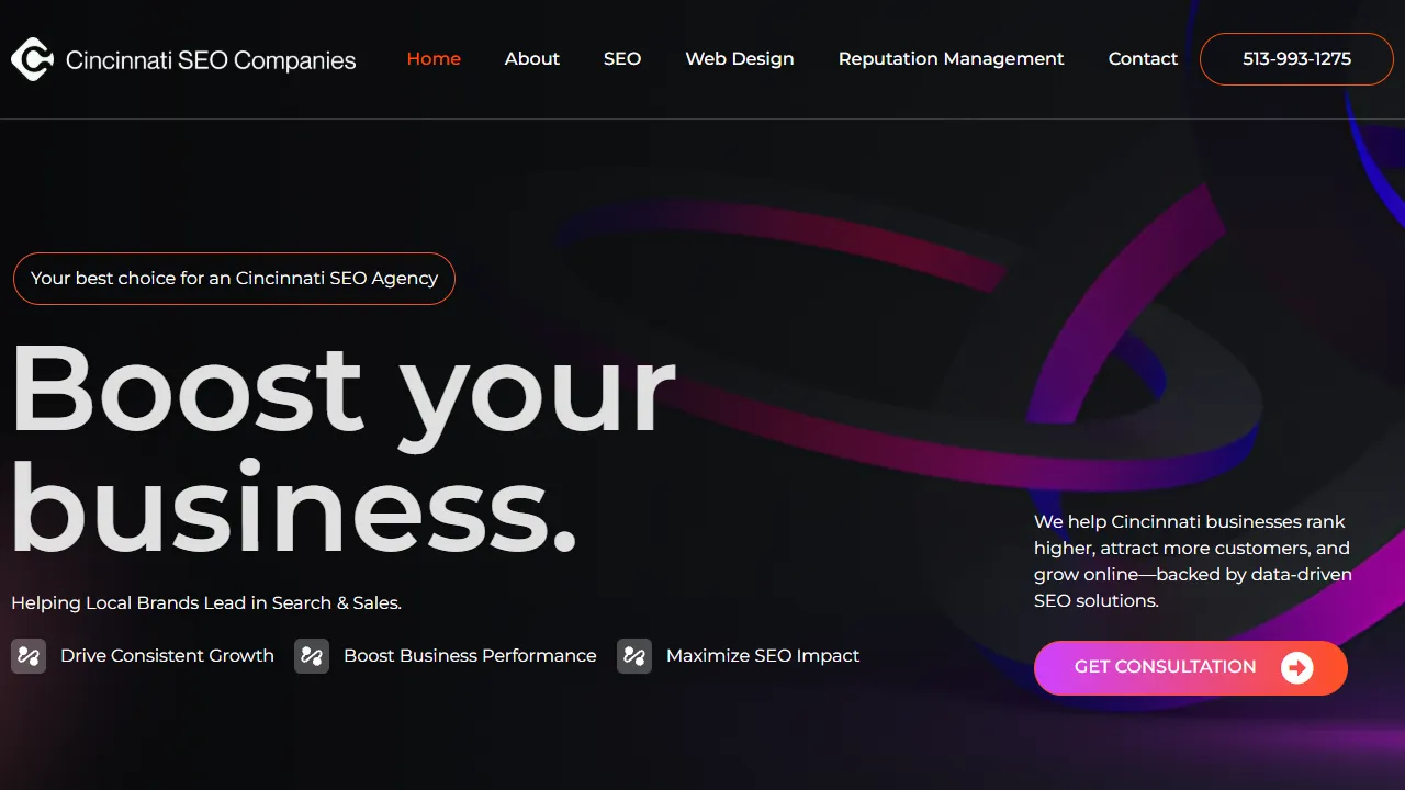 Screenshot of Cincinnati SEO Companies