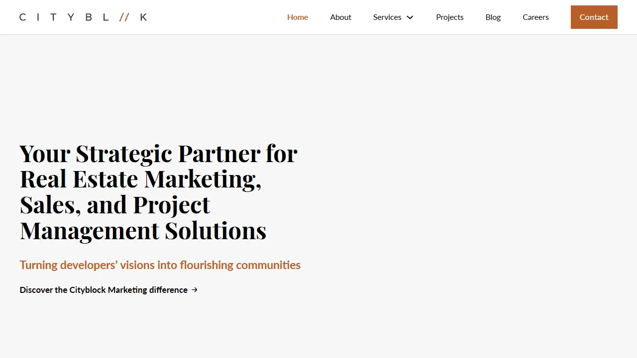 Screenshot of Cityblock Real Estate Marketing Agency