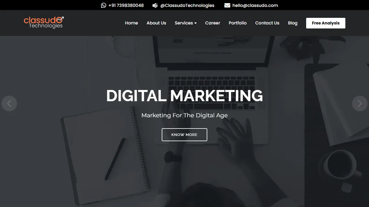 Screenshot of Classudo Technologies Pvt. Ltd. - Digital Marketing Agency